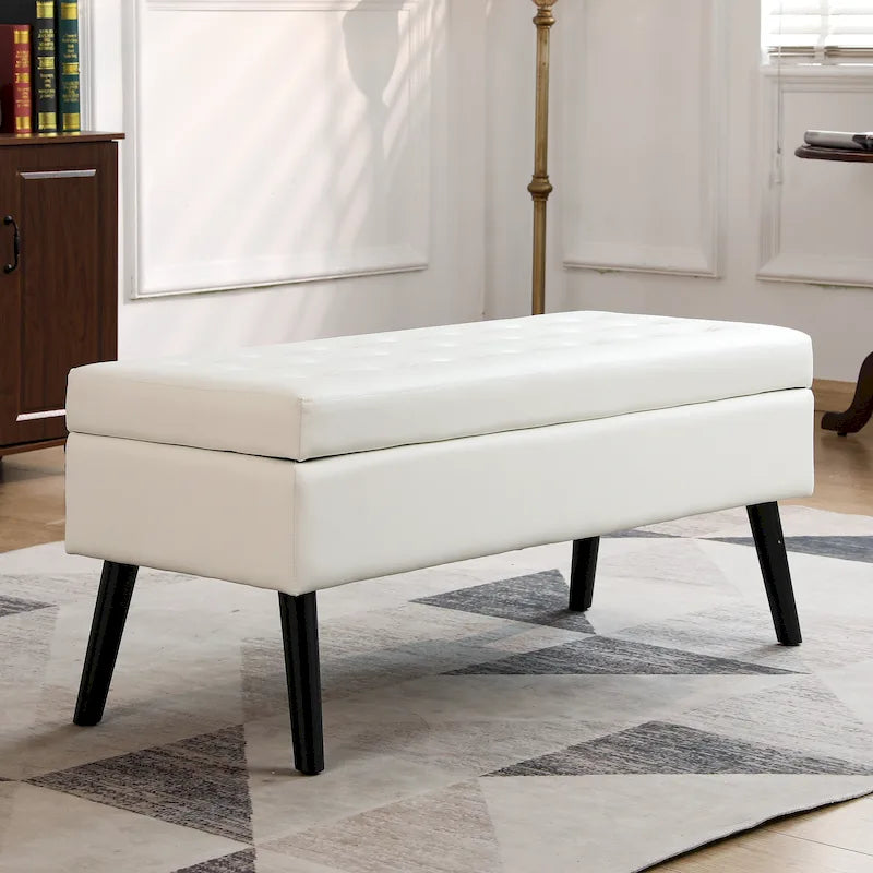 Upholstered Storage Bench Ottoman Entryway Bedroom End of Bed Seat