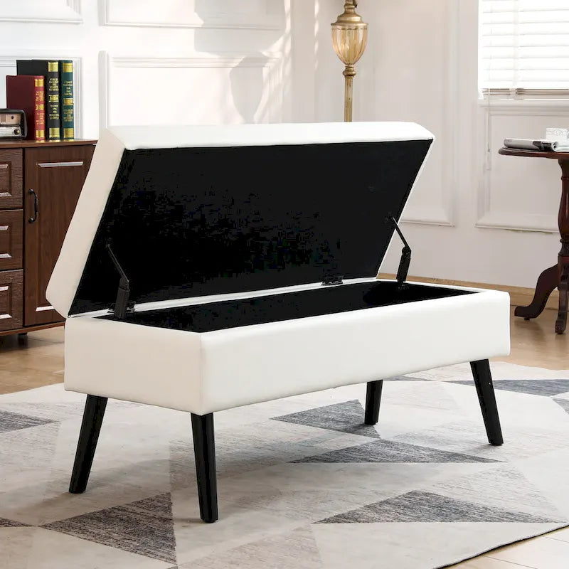 Upholstered Storage Bench Ottoman Entryway Bedroom End of Bed Seat