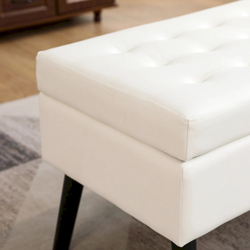Upholstered Storage Bench Ottoman Entryway Bedroom End of Bed Seat