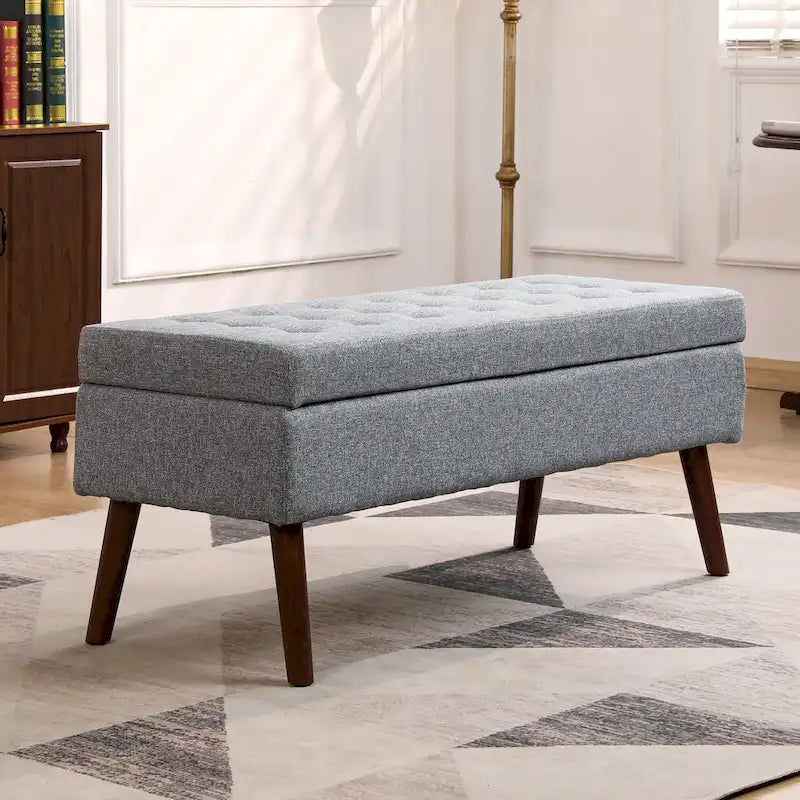 Upholstered Storage Bench Ottoman Entryway Bedroom End of Bed Seat