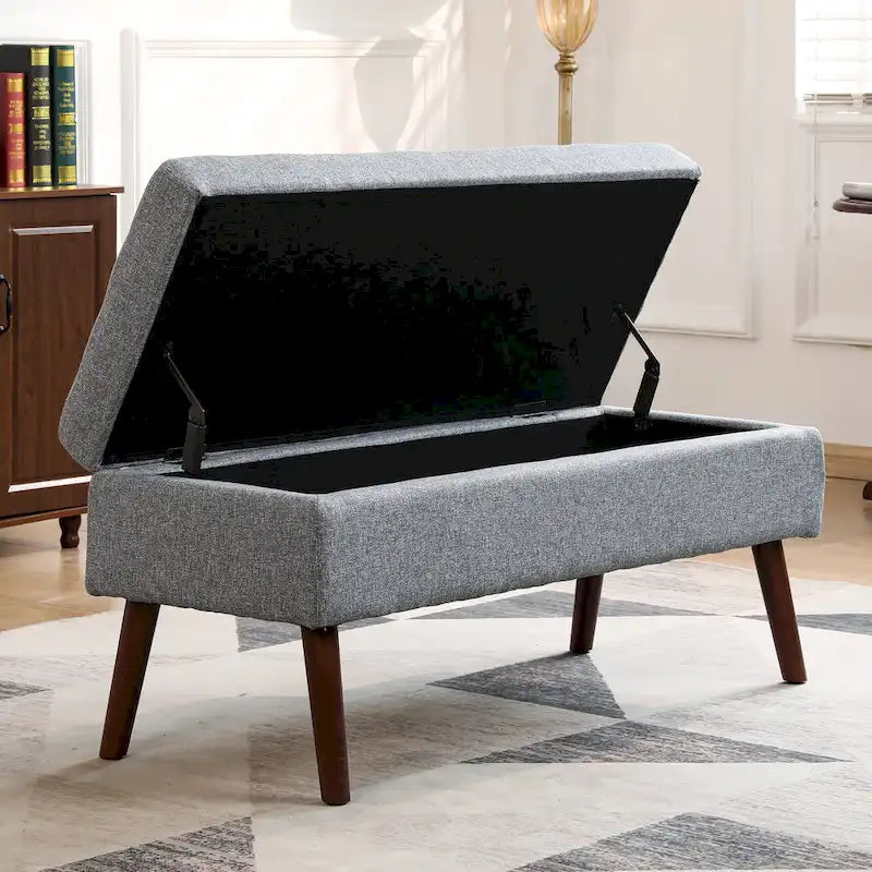 Upholstered Storage Bench Ottoman Entryway Bedroom End of Bed Seat
