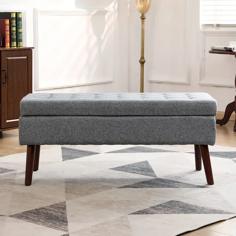 Upholstered Storage Bench Ottoman Entryway Bedroom End of Bed Seat