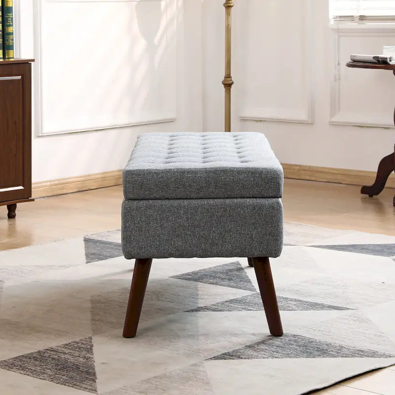 Upholstered Storage Bench Ottoman Entryway Bedroom End of Bed Seat