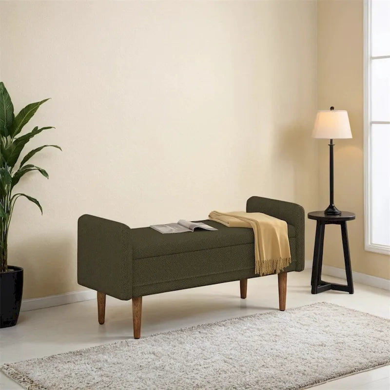 Velvet Storage Stool with Lid, Storage Ottoman Bench for Bedroom Living Room