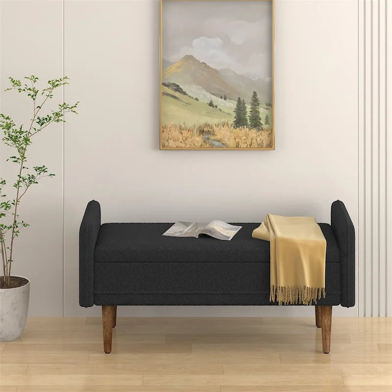Velvet Storage Stool with Lid, Storage Ottoman Bench for Bedroom Living Room