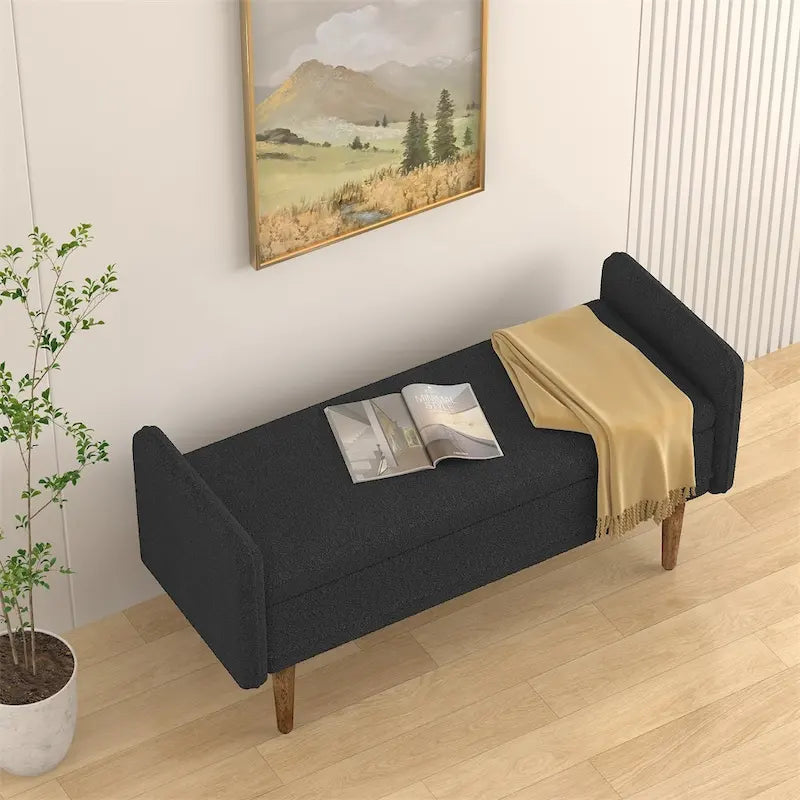 Velvet Storage Stool with Lid, Storage Ottoman Bench for Bedroom Living Room