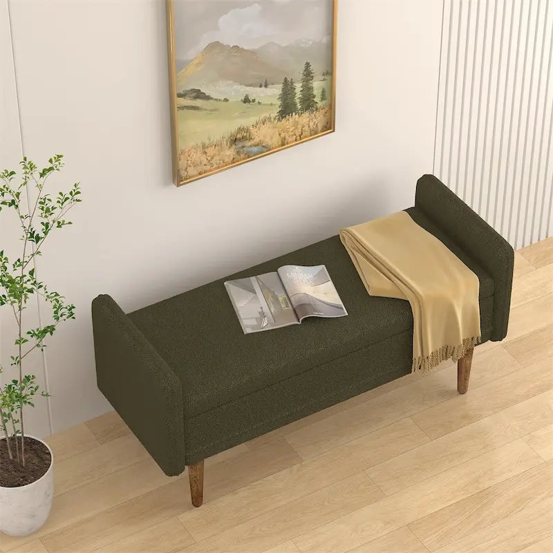 Velvet Storage Stool with Lid, Storage Ottoman Bench for Bedroom Living Room