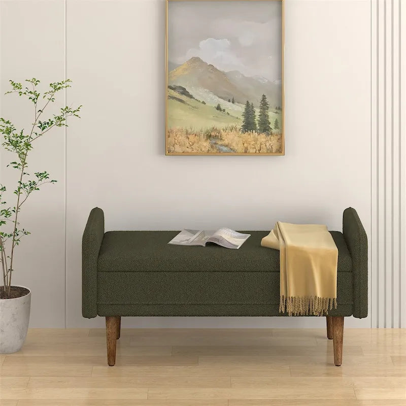 Velvet Storage Stool with Lid, Storage Ottoman Bench for Bedroom Living Room