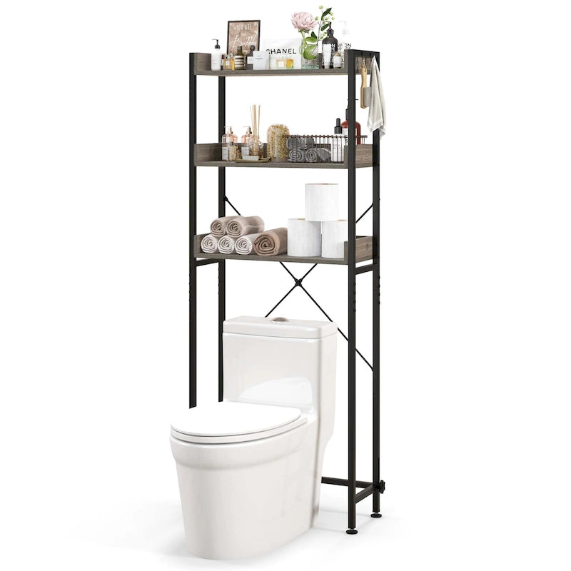 3-Tier Over-The-Toilet Bathroom Shelf Metal Frame Space Saver