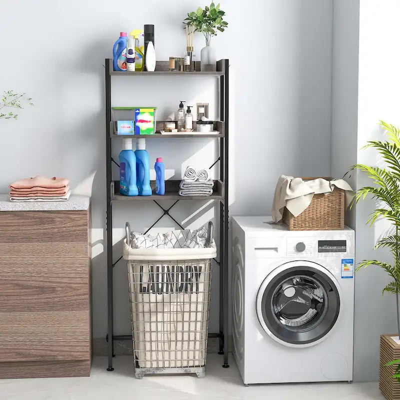 3-Tier Over-The-Toilet Bathroom Shelf Metal Frame Space Saver