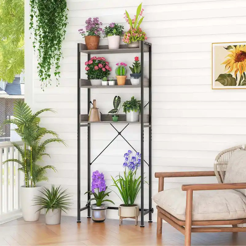3-Tier Over-The-Toilet Bathroom Shelf Metal Frame Space Saver