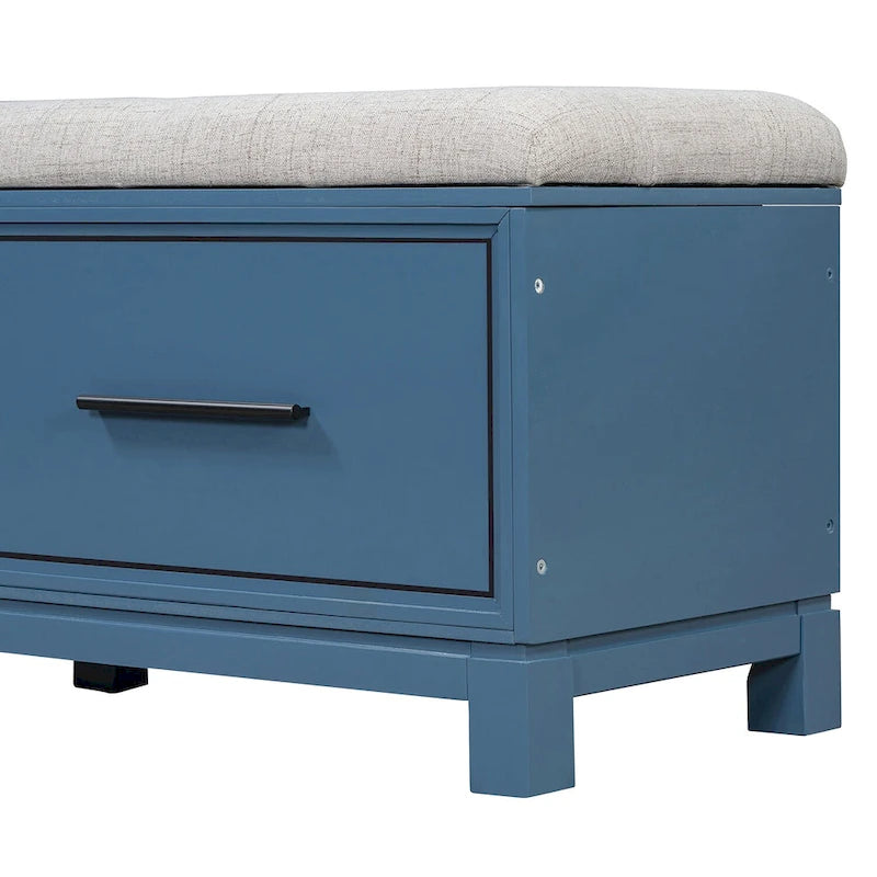 Shoe Bench with Removable Cushion, Entryway Bench with Hidden Storage