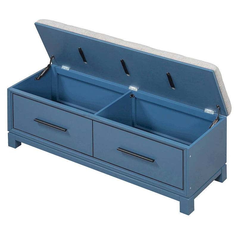 Shoe Bench with Removable Cushion, Entryway Bench with Hidden Storage