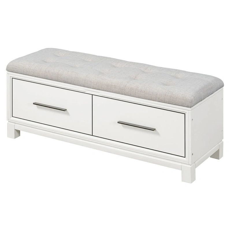 Shoe Bench with Removable Cushion, Entryway Bench with Hidden Storage