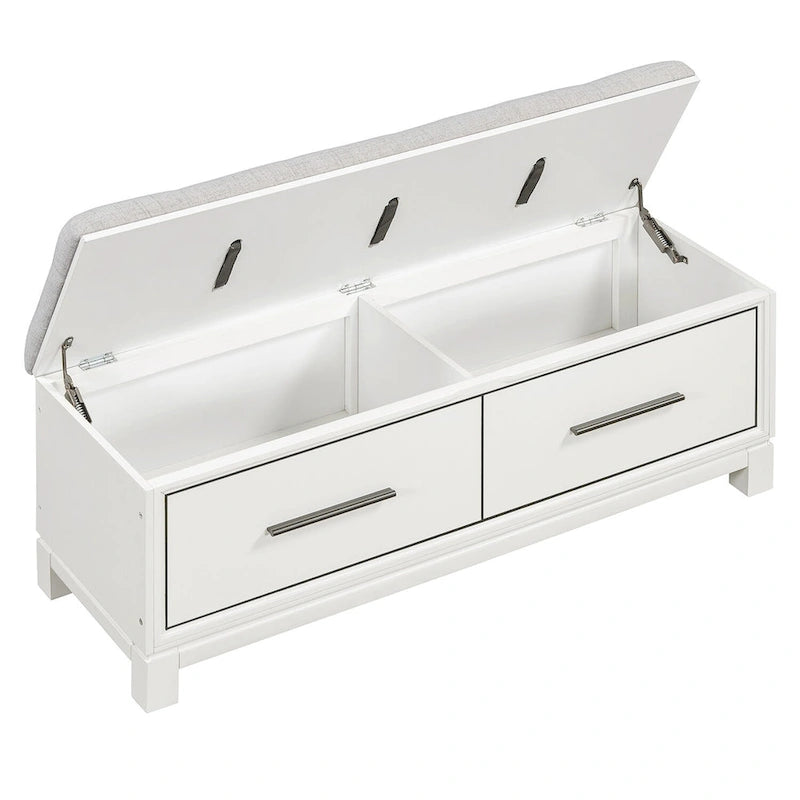 Shoe Bench with Removable Cushion, Entryway Bench with Hidden Storage