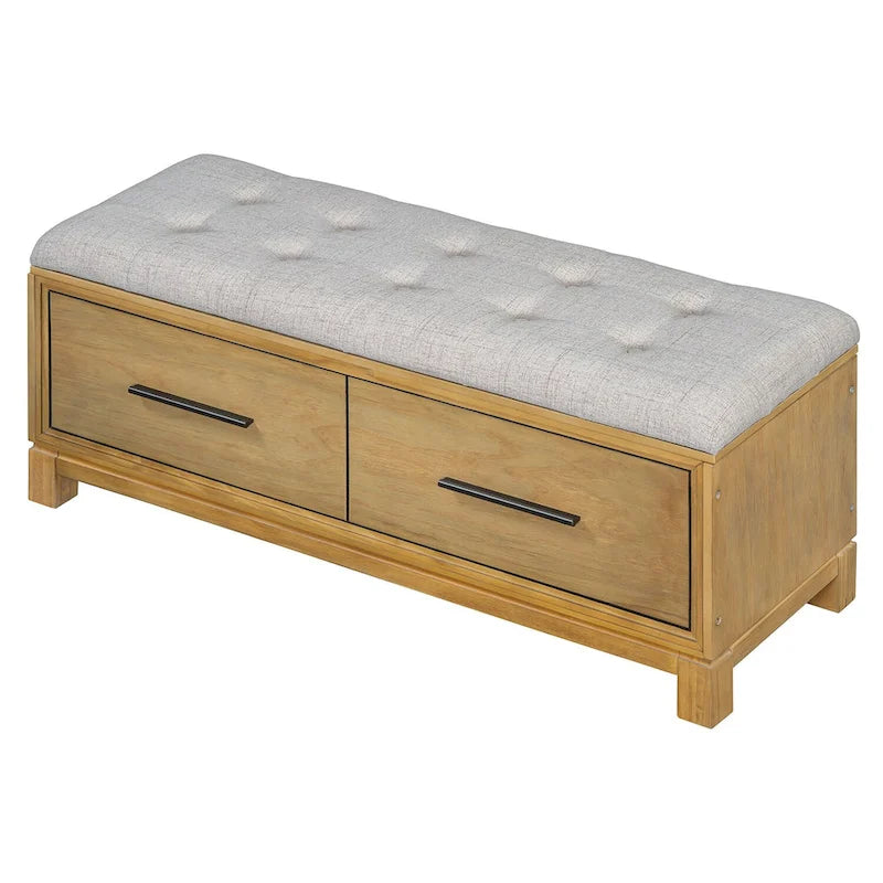 Shoe Bench with Removable Cushion, Entryway Bench with Hidden Storage