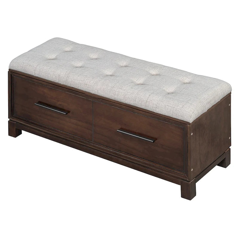 Shoe Bench with Removable Cushion, Entryway Bench with Hidden Storage