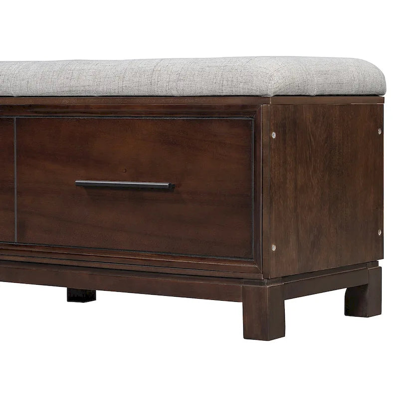 Shoe Bench with Removable Cushion, Entryway Bench with Hidden Storage