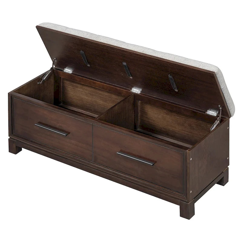 Shoe Bench with Removable Cushion, Entryway Bench with Hidden Storage