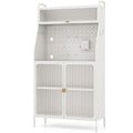 5-Tier Metal Kitchen Bakers Rack with Pegboard, 8 Hooks and Magnetic Doors