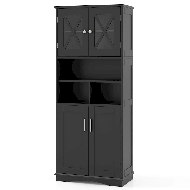 Tall Bathroom Cabinet Large Floor Storage Cabinet with Acrylic Doors