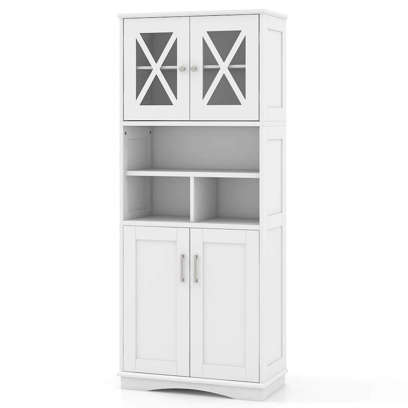 Tall Bathroom Cabinet Large Floor Storage Cabinet with Acrylic Doors