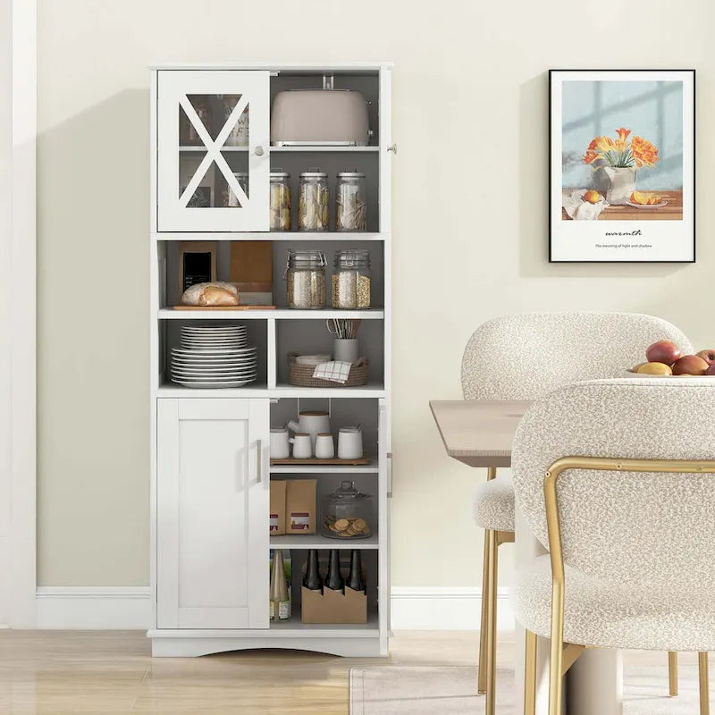Tall Bathroom Cabinet Large Floor Storage Cabinet with Acrylic Doors