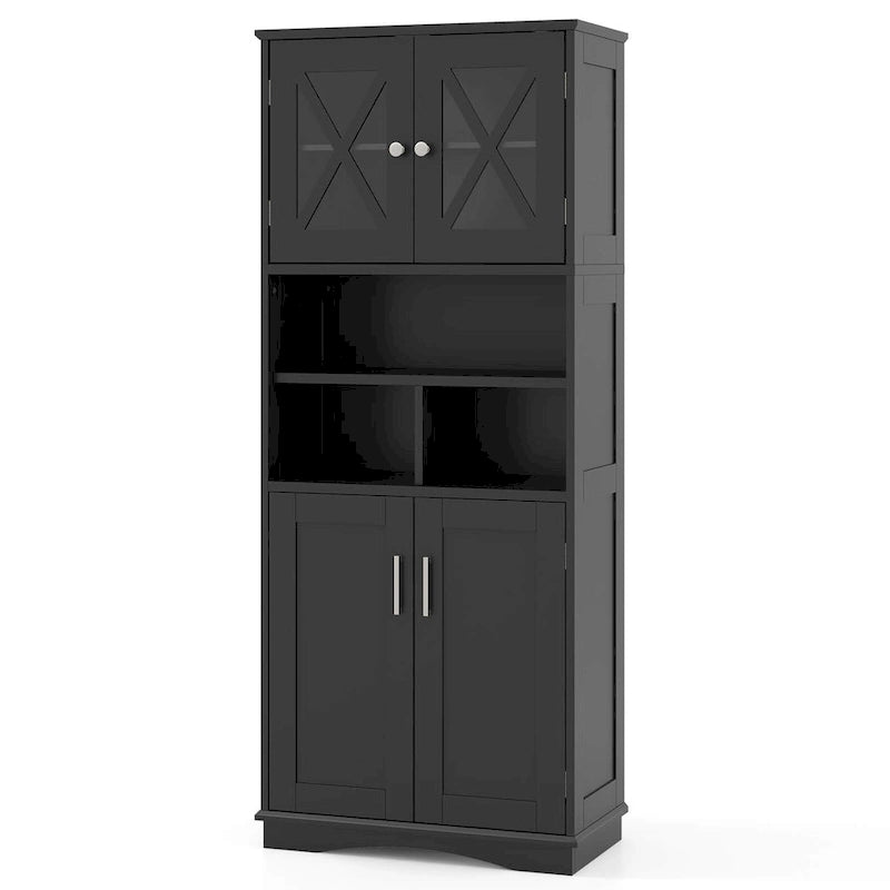 Tall Bathroom Cabinet Large Floor Storage Cabinet with Acrylic Doors