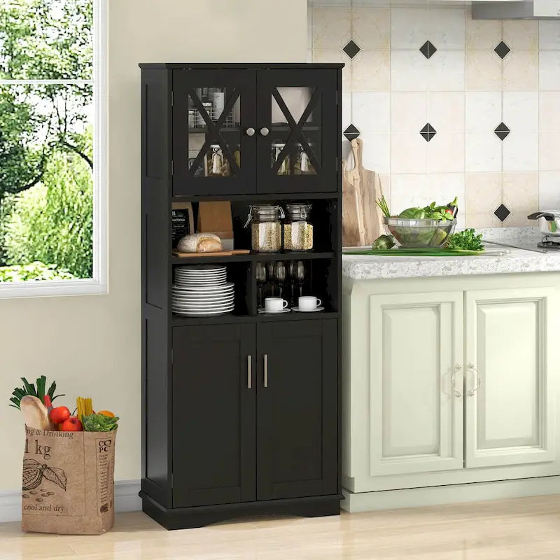Tall Bathroom Cabinet Large Floor Storage Cabinet with Acrylic Doors