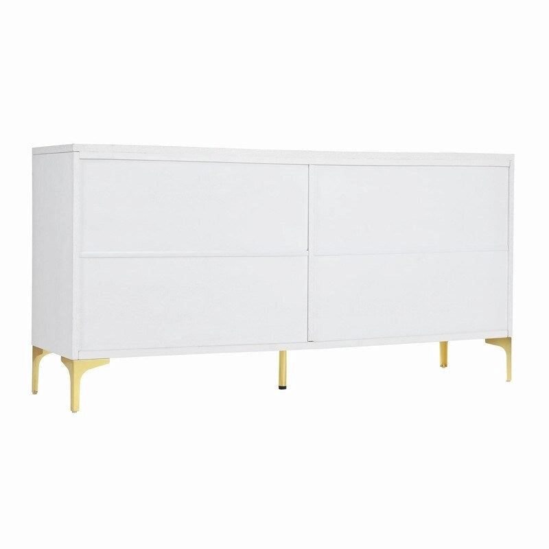 59.84" Carved Sideboard Buffet Cabinet with Press-to-Open Design for Dining Room or Living Room