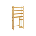 4-Tier Space-Saving Over Toilet Storage Shelf with Adjustable Shelves and Wicker Frame - 32.7L x 10.2W x 72.8H