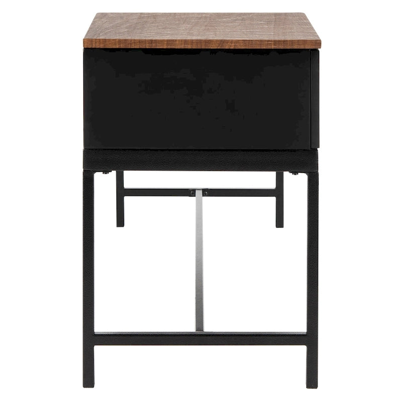 Entryway Storage Bench with Drawer Light Wood and Metal Frame 47x16x24