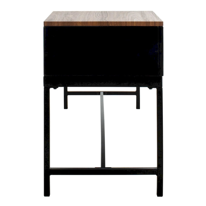 Entryway Storage Bench with Drawer Light Wood and Metal Frame 47x16x24