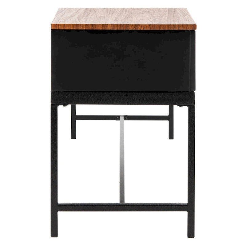 Entryway Storage Bench with Drawer Light Wood and Metal Frame 47x16x24