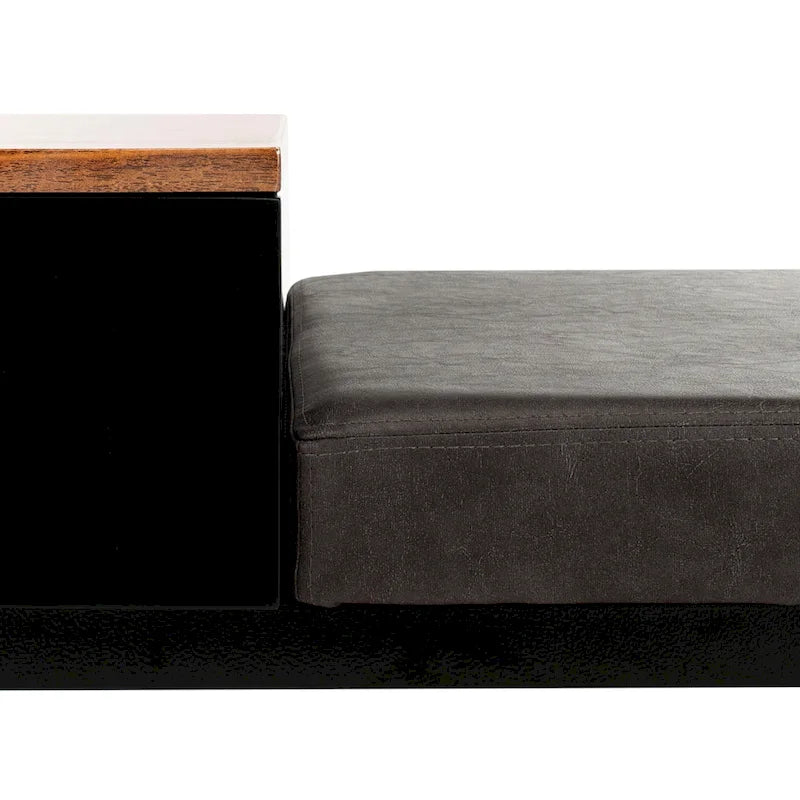 Entryway Storage Bench with Drawer Light Wood and Metal Frame 47x16x24