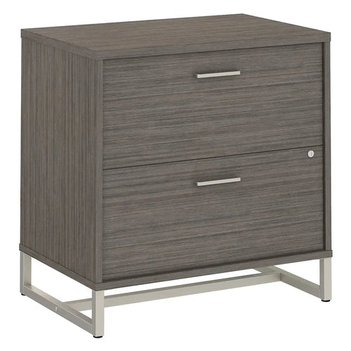 2 Drawer Lateral File Cabinet Mid Century Modern Office Storage