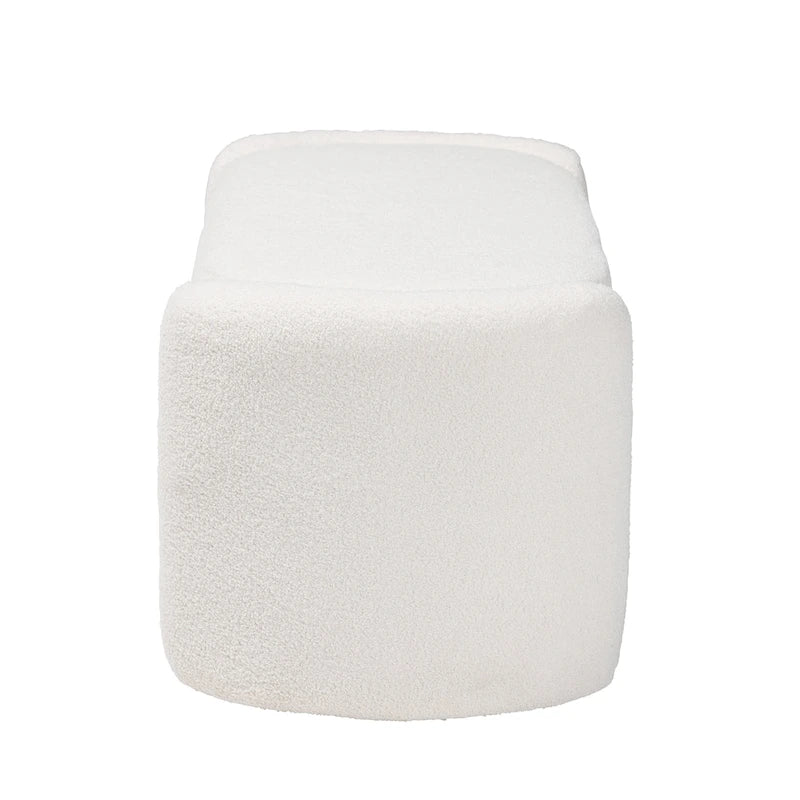 Modern and Contemporary Ivory Boucle Upholstered Storage Bench