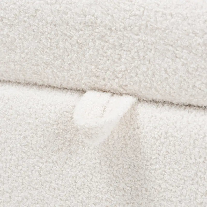 Modern and Contemporary Ivory Boucle Upholstered Storage Bench