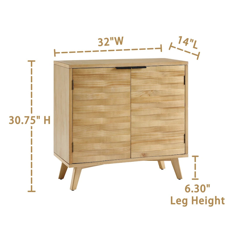 Textured Wood Sideboard Cabinet with Storage