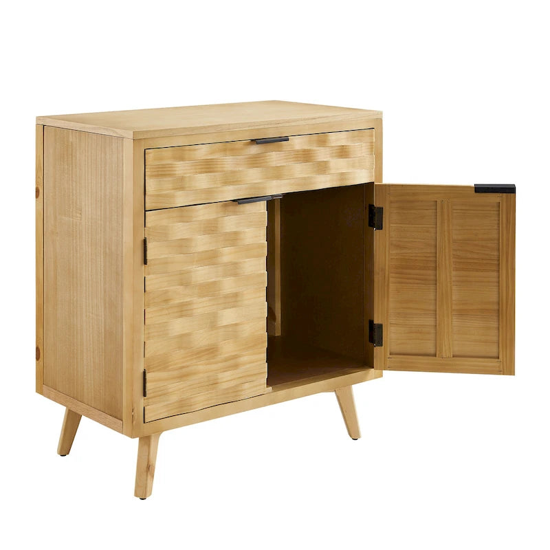 Textured Wood Sideboard Cabinet with Storage