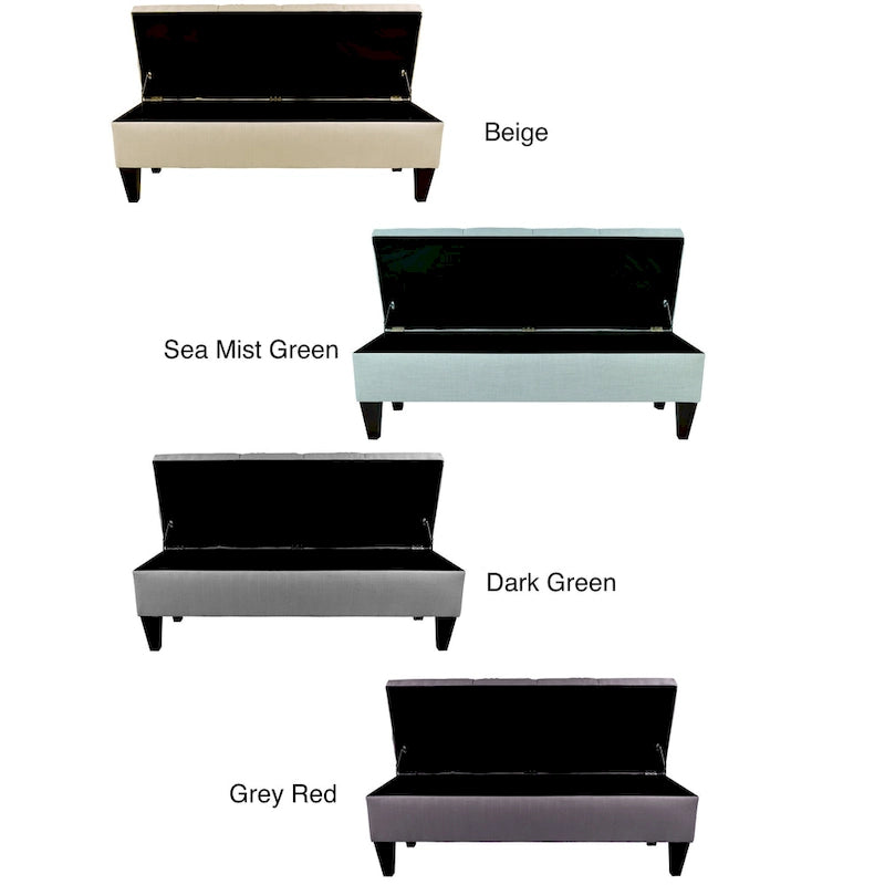 Diamond Tufted Upholstered Long Storage Bench Ottoman
