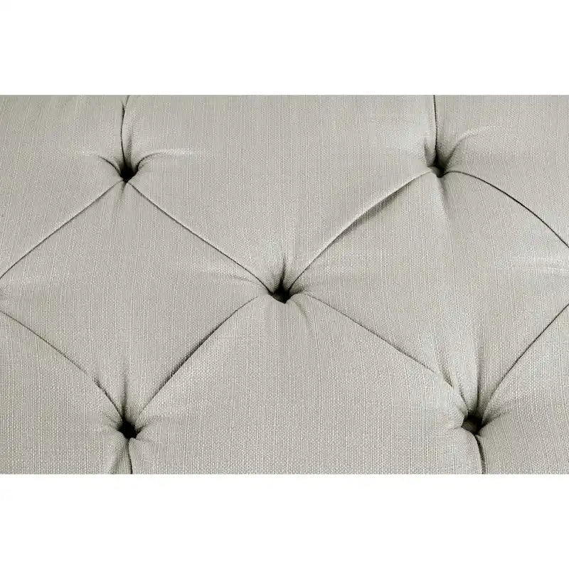 Diamond Tufted Upholstered Long Storage Bench Ottoman