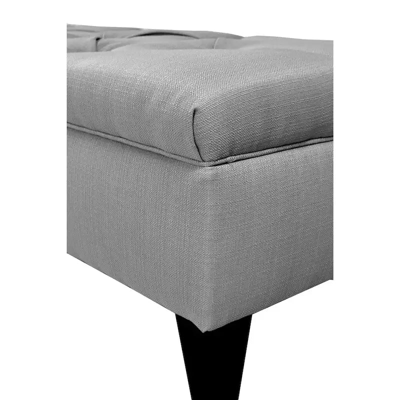 Diamond Tufted Upholstered Long Storage Bench Ottoman