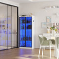 Dining Cabinet with LED Light and 5-Tier Shelves Acrylic Doors