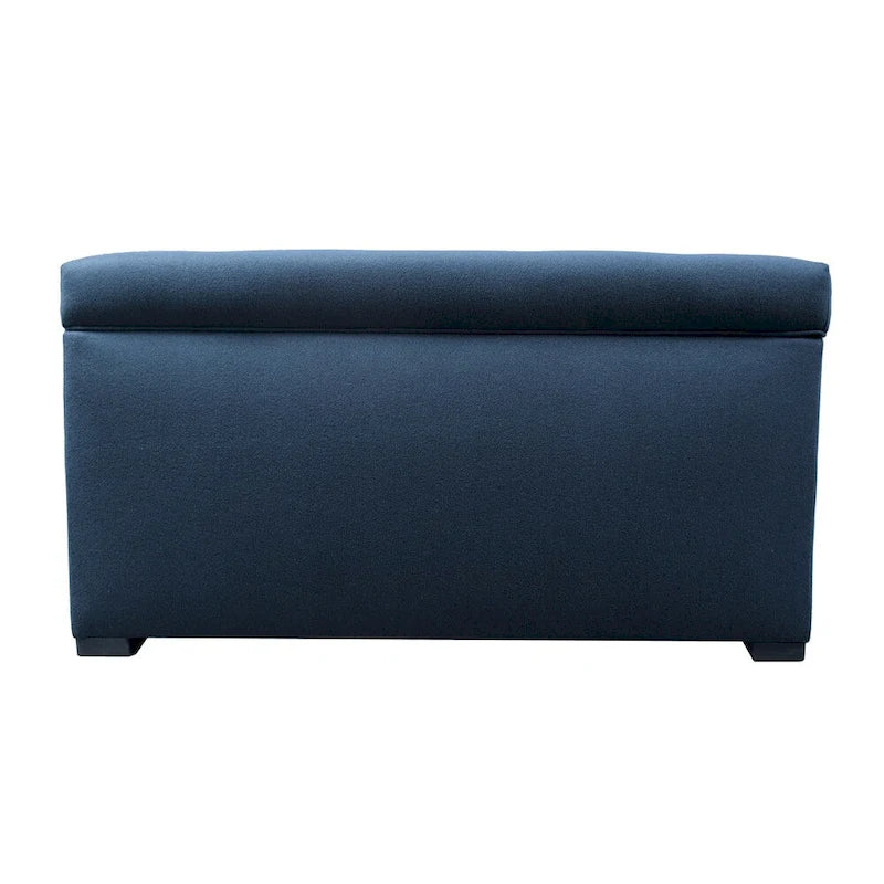 8 Button Tufted Upholstered Storage Trunk Bench with Espresso Legs