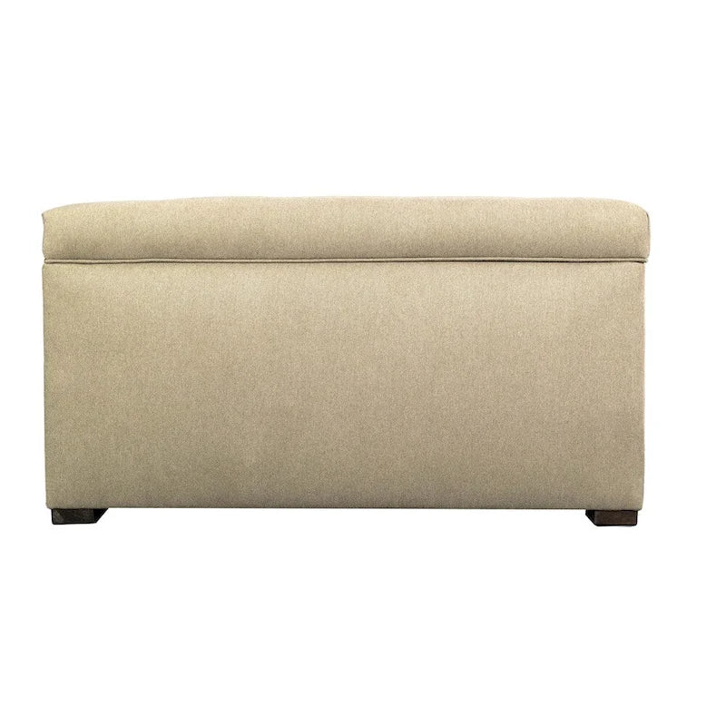 8 Button Tufted Upholstered Storage Trunk Bench with Espresso Legs