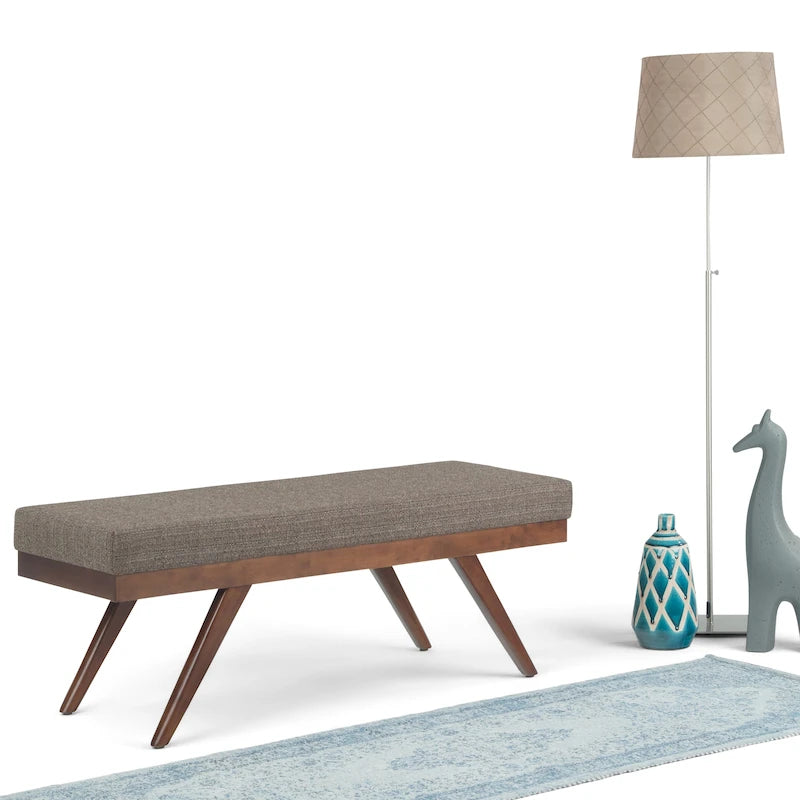 48 inch Wide Mid Century Modern Rectangle Ottoman Bench
