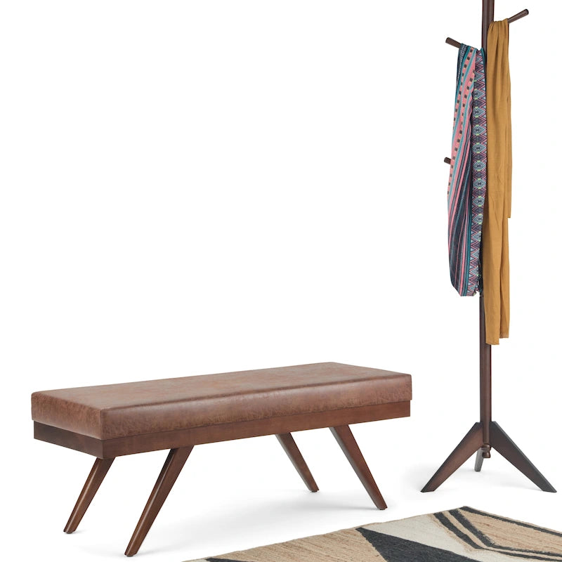 48 inch Wide Mid Century Modern Rectangle Ottoman Bench