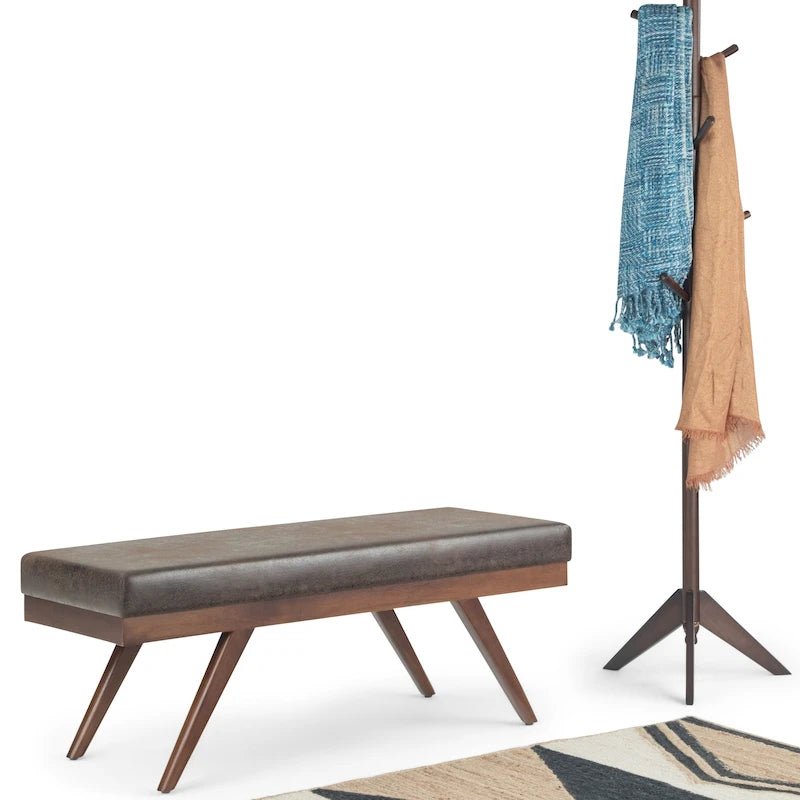48 inch Wide Mid Century Modern Rectangle Ottoman Bench