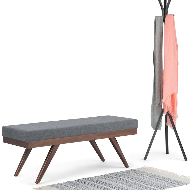WYNDENHALL Nadine 48 inch Wide Mid Century Modern Rectangle Ottoman Bench
